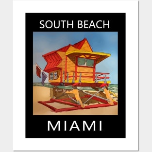 South Beach Lifeguard Tower in Miami Florida - Welshdesigns Posters and Art